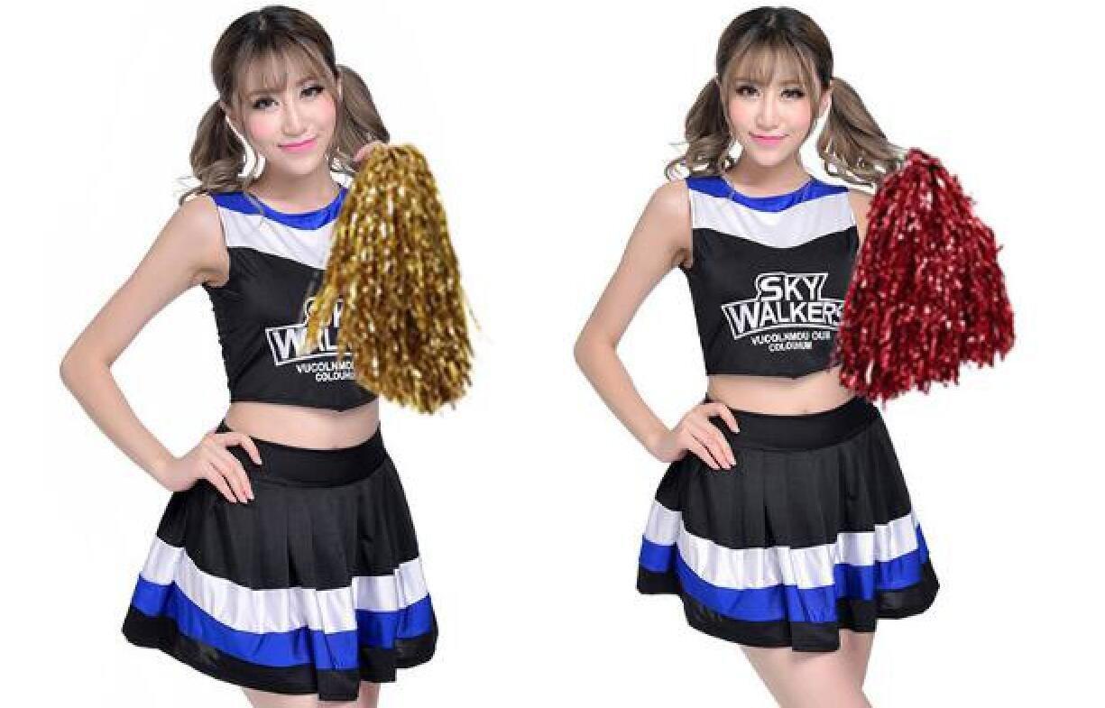 

Костюм косплей чирлидера Naissant Black, набор с помпонами & (M) чёрный