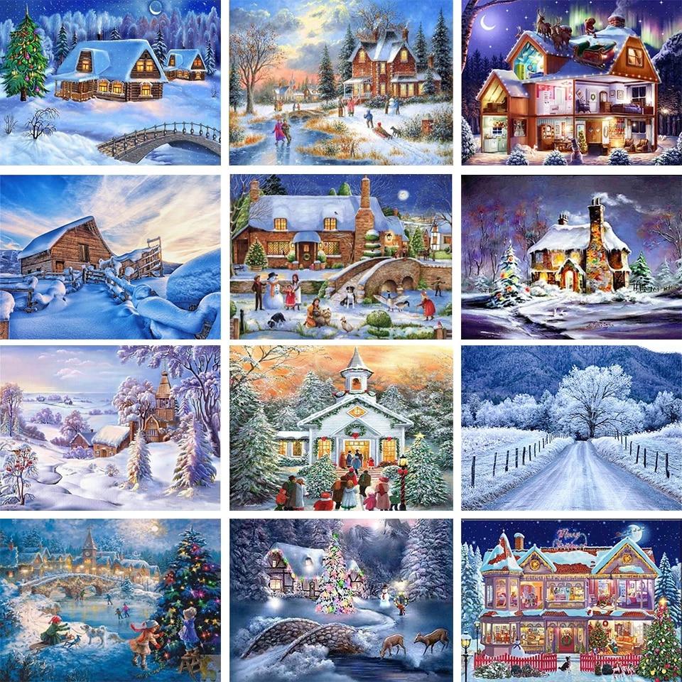 5D Diamond Painting Kit Montagna Di Neve 30x40 Cm - Paesaggio Completo Per Adulti, Fai Da Te