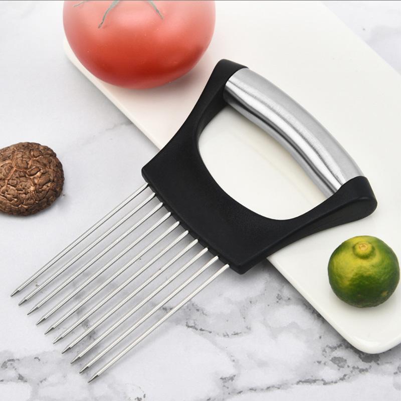 Tomatoes and Other Vegetables KItchen Utensils Stainless Steel Onion Holder for Slicing Slicer Holder Cutter for Slicing