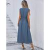 Elegant Sleeveless Front Thin Straps Belted Midi Dress for Summer Women's Solid Color Party A-Line Dress Slim Fit Fashion Evening Dresses