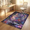 Cat Theme Crystal Velvet Rug Personalized Custom Name Text Soft Floor Mat Home Decor