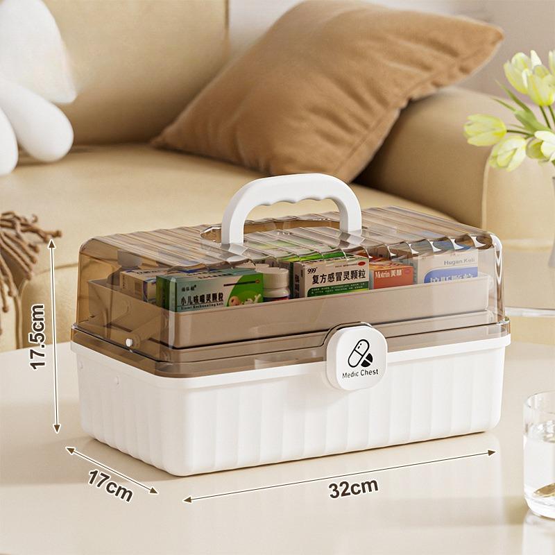 3 Layers Large Capacity Family Medicine Organizer Storage Box Portable First Aid Kit Medicine Container Emergency Pharmacy Box