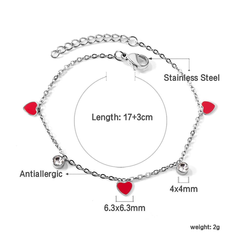 Bracelet Cute Sweet Butterfly Dragonfly Pendant with White Diamond Bracelet Stainless Steel Jewelry