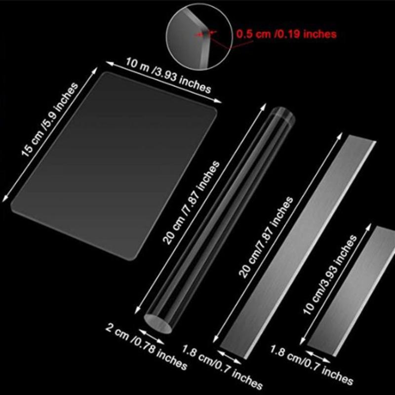 6Pcs/Set Acrylic Clay Roller Shape Polymer Clays Cutters Carbon Steel Blades For Diy Shaping Modelling Sculpting Ceramic Tools