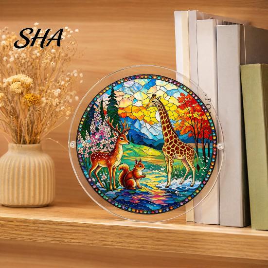 Window Decoration Puzzle Acrylic Suncatcher, Colorful Hanging, 7.48 Inch Sun Catcher Pendant Ornament, Ideal for Gifting And Home Decor Artistic Light