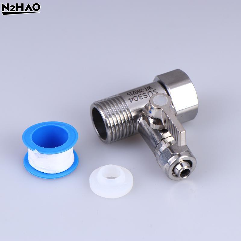 1 Set Tap Tee B Cold Hot Water Pipes Home Accessories 1/2" To 1/4"3/8" With Shut-Off Ball Valve RO Feed Water Adapter