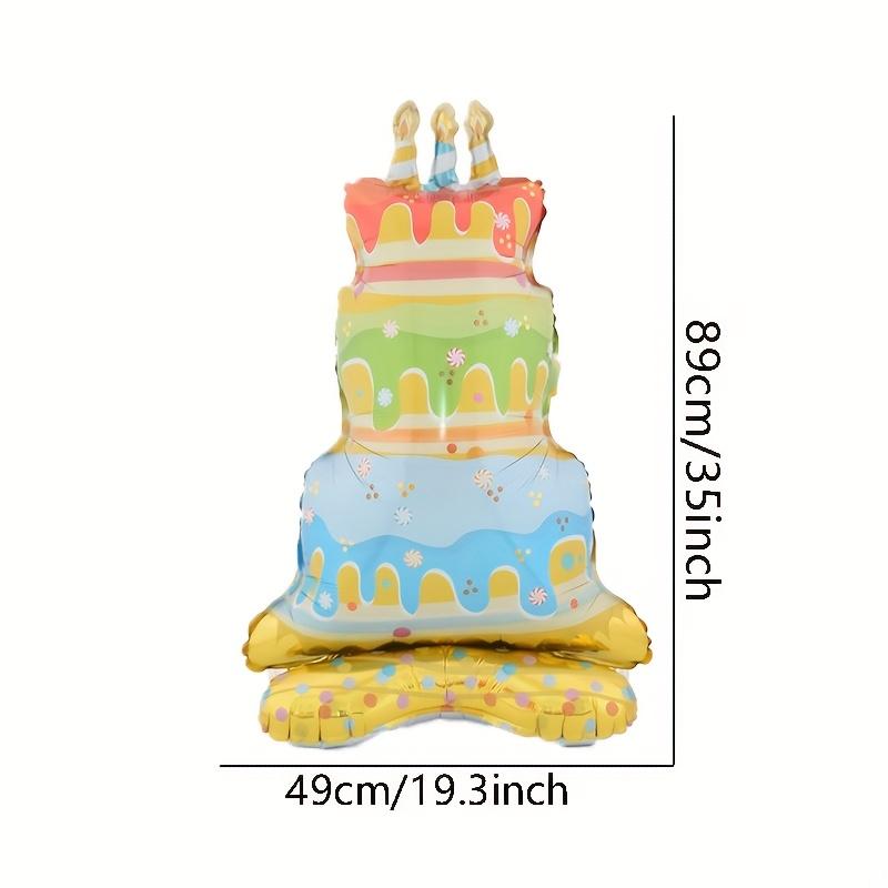 1pc Standing Colorful Cake Gift Box Shaped Balloon Birthday Party Atmosphere Decoration Gathering Event Gift Prop