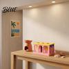 Study Room Organizer 3D Printed Colorful Cabin Pen Holder Decorative Desktop Organizer Retro Architectural Pencil Storage Unique Desk Supplies