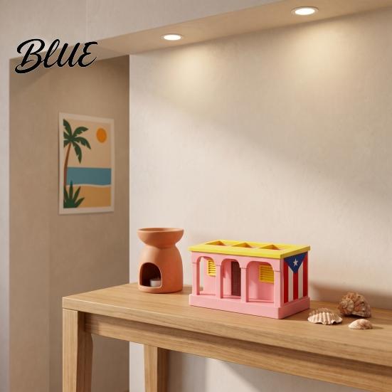 Study Room Organizer 3D Printed Colorful Cabin Pen Holder Decorative Desktop Organizer Retro Architectural Pencil Storage Unique Desk Supplies