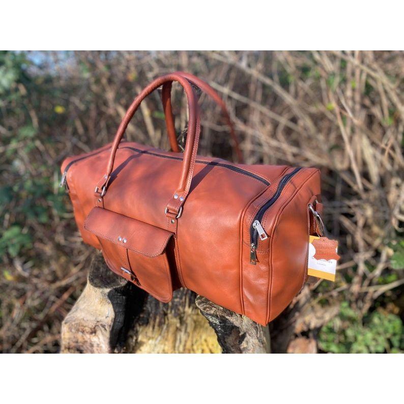 Travel Bag, Duffle Bag, Travel Holdall, Cabin Luggage, Holdall, Lightweight Luggage, Carry On Baggage, Brown Gym Bag, Workout Bag Leather
