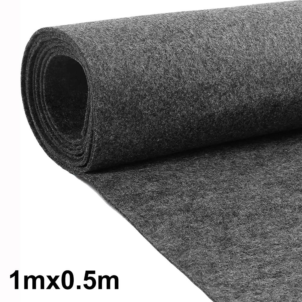 Automobil Innenraum Schwarz Grau Lautsprecherbox Teppich Länge 1/2M Filzstoff Lautsprechergittergewebe Breite 0,5M Subwoofer Kofferraumauskleidung