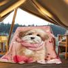 1pc Puppy Scarf Heart Outdoor Soft Polyester Flannel Throw Blanket Versatile for All Seasons , Soft , Cozy , Warm All Season Quilted Throw ,