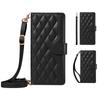 For Xiaomi 15 Pro Wallet Case Rhombus Leather Phone Cover with Shoulder Strap, Wrist Strap