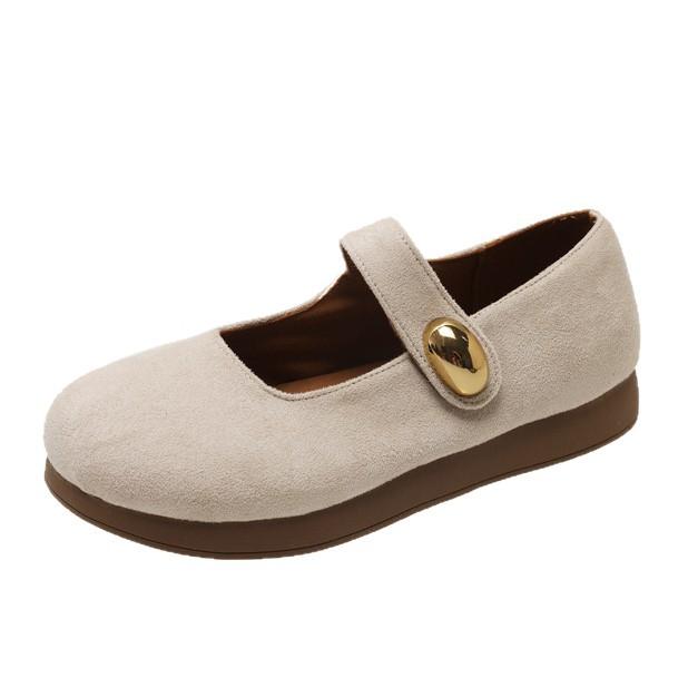 French Birkenstock Single Shoes Women's 2025 New Spring and Summer with Skirt Soft Flat Mary Jane Shoes Versatile Evening Doudou Shoes