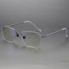 Denmark Brand Polygon Rimless Glasses Frame Men Women 2128 Fashion Frameless Oversize Eyeglasses Pure Titanium Ultralight Gafas