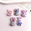 Cartoon Rabbit Police Officer Hair Clip: Cute Resin Animal Accessory for Kids' DIY Hair Ties & Crocs
