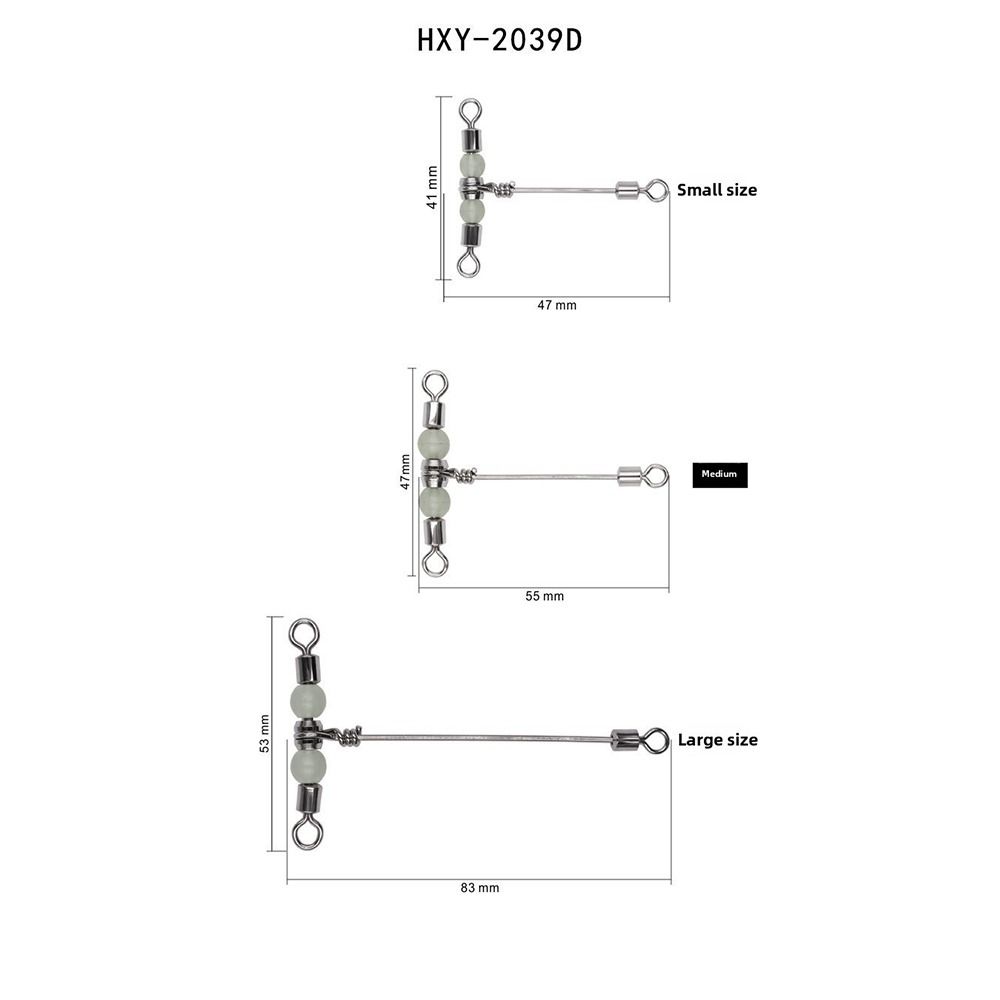 5pcs Luminous Beads Fishing Swivels Barrel Design Lure Fishing Barrel Swivel Lure Fishing