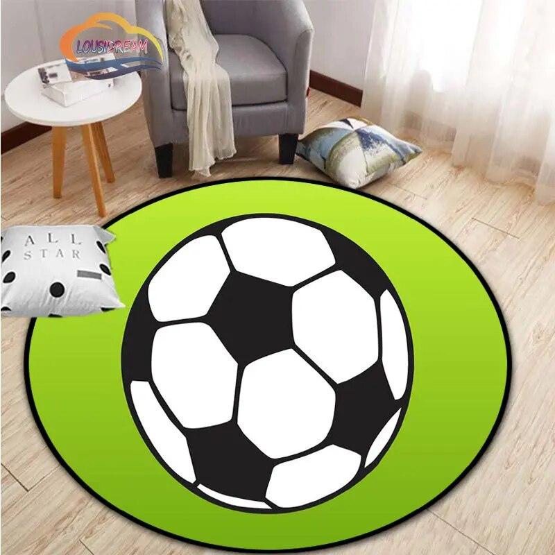 Εικόνες ποδοσφαίρου χαλί κινουμένων σχεδίων ποδοσφαίρου διακόσμηση σαλονιού στρογγυλή καρέκλα κρεβατιού χαλάκι σπίτι πόρτα εισόδου παιδιά
