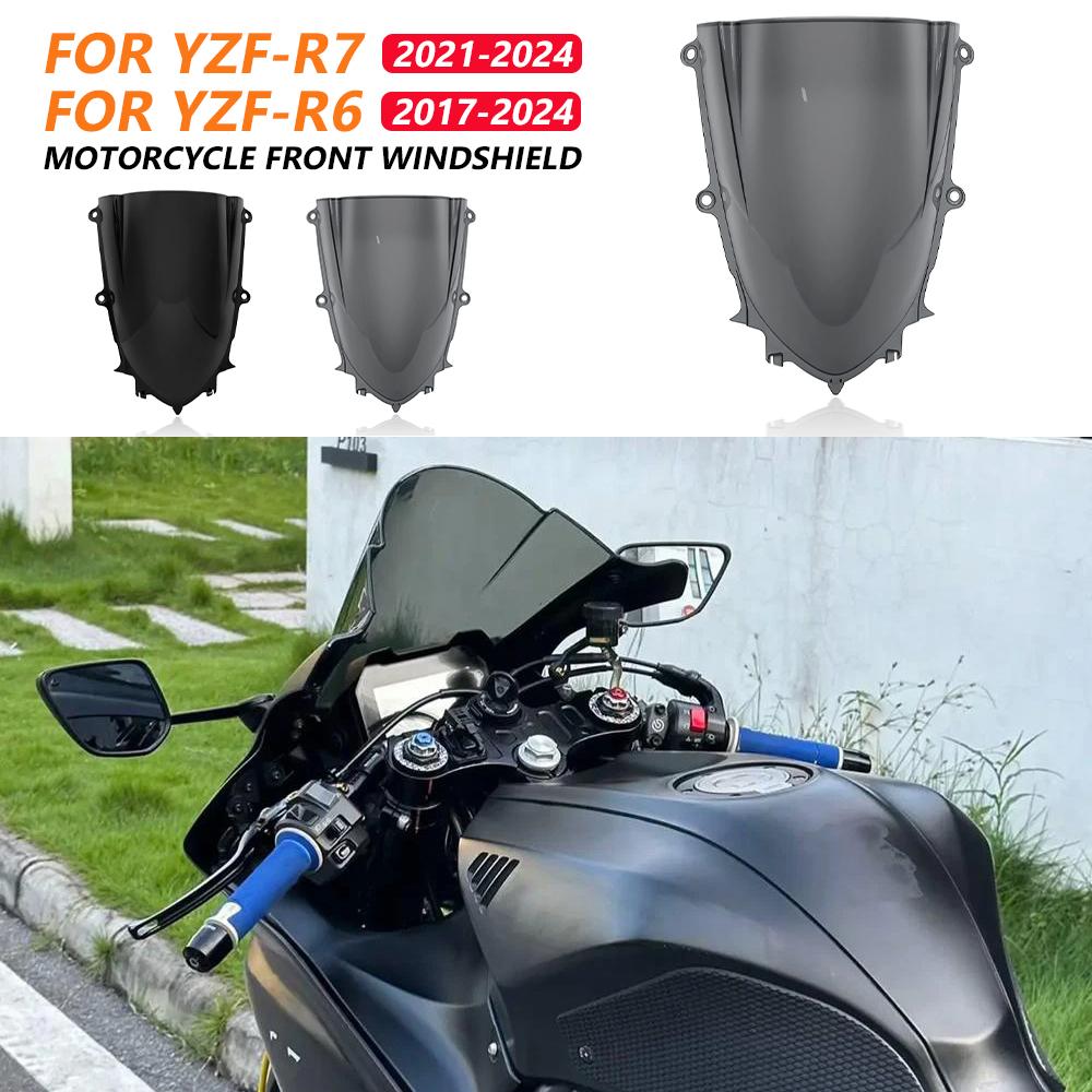 Windscreen For Yamaha YZFR6 YZFR7 2024 YZF R6 2021-2023 YZF R7 2017-2023 Motorcycle Aerodynamics Airflow Screen Wind Deflector