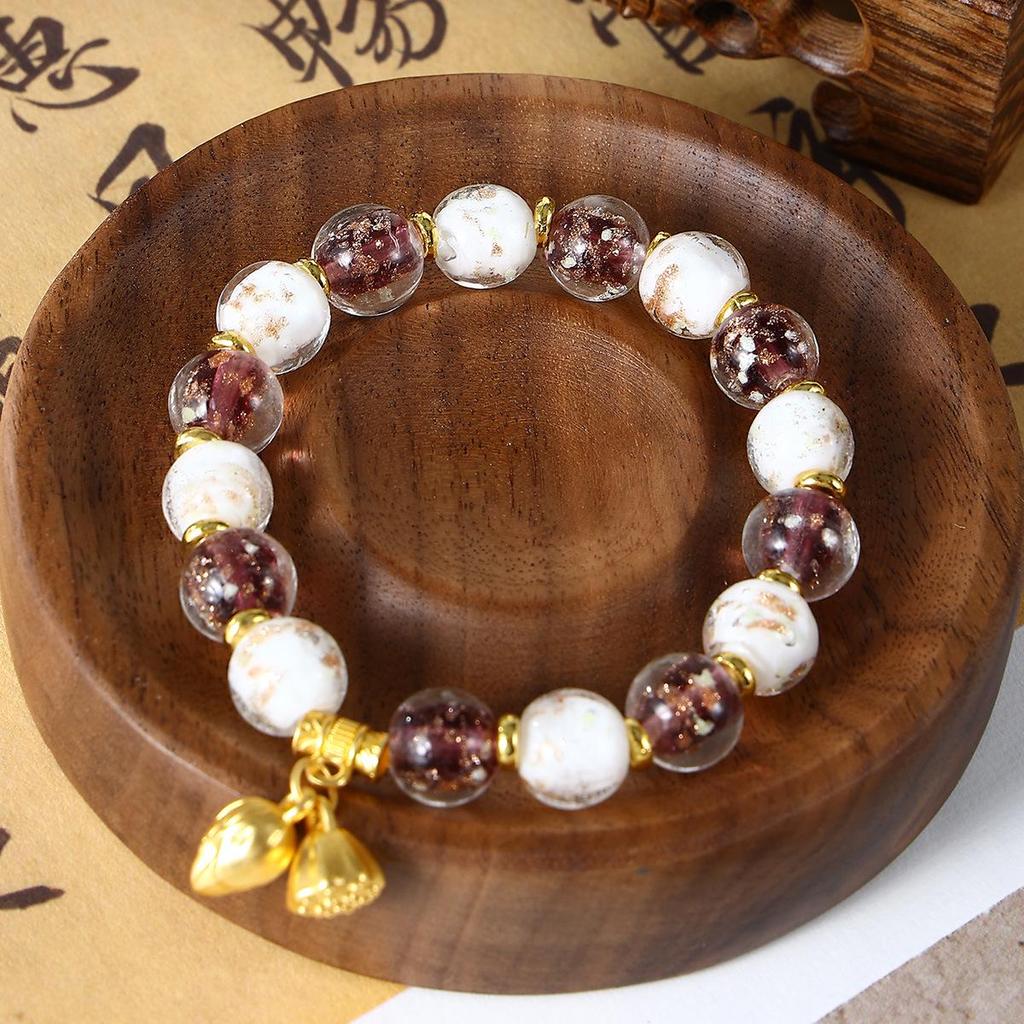 Luminous Seven-Color Glass Bead Bracelet