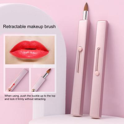 Lip Makeup Brush Comfortable Grip Makeup Helper Lint Free Retractable Makeup Concealer Brush for Beginner
