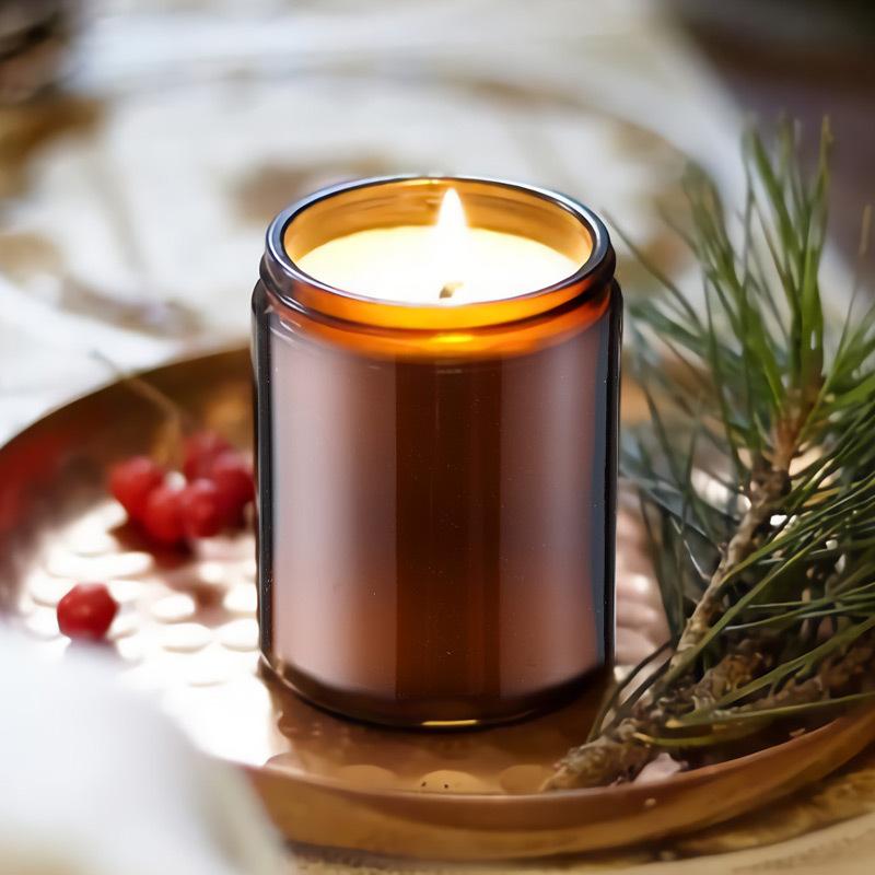 Small Tea Color Cup Candle Glass Jar Without Soy Wax Atmosphere Aromatic Candle