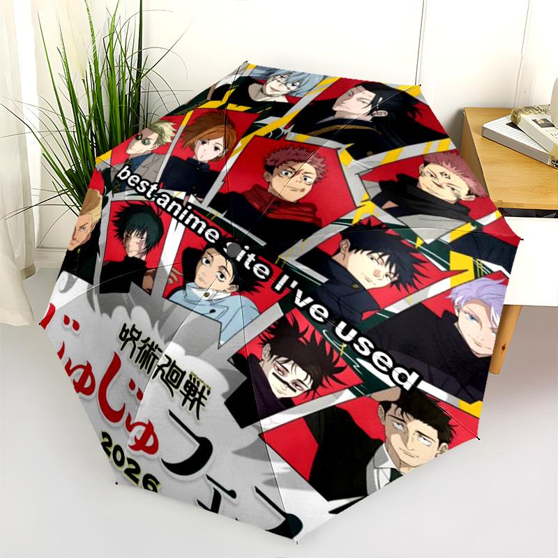 Jujutsu Kaisen Shibuya Incident Poster Folding Umbrella Travel Portable Umbrella Travel Umbrella Three Folds