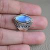 Marquise Labradorite Ring: Handmade 925 Sterling Silver Boho Ring