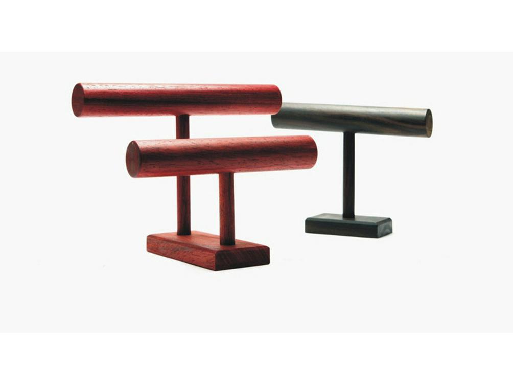 Rosewood Double-Layer Jewelry Stand: Bracelet & Watch Display Rack for Home Storage