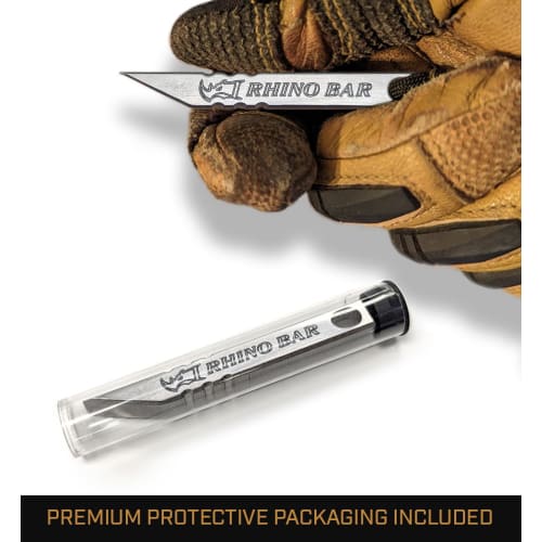 Milspin Rhino Bar | EDC Gear Pry Bar | Tools and Gifts for Men | Hardened Stainless Steel Pry Tool, Keychain Screw Driver, Box Cutter | Minimalist Too