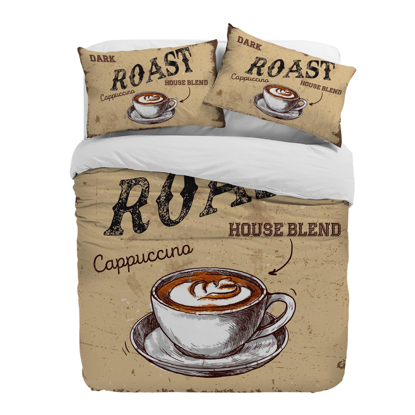 

Кофе Ретро Стиль Капучино Пододеяльник С Наволочкой На Заказ 3 шт Комплект Постельного Белья Чехол На Одеяло Двуспальная Кровать Домашний Текстиль (135x200cm)