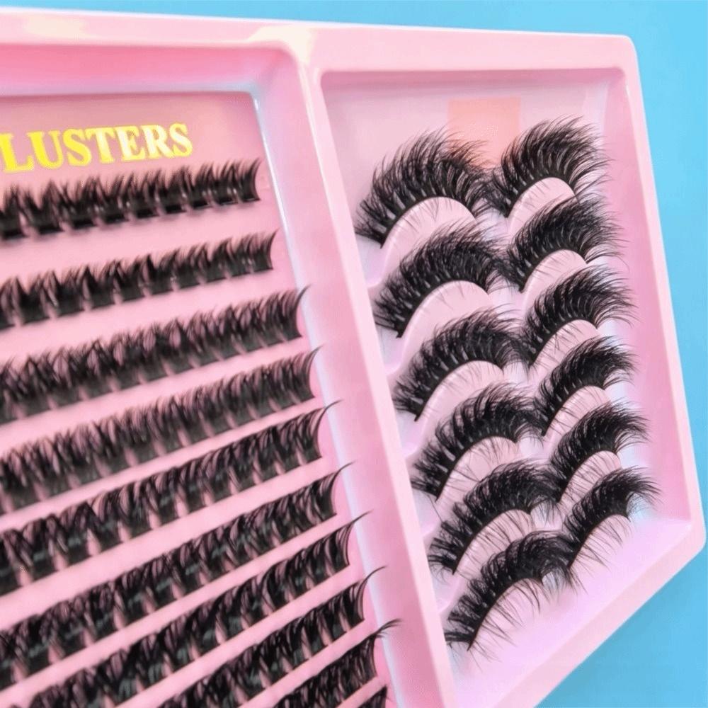 Natural curl Individual Segment Lashes Dense Volume DIY Eye Lashes False eyelash set Daily Makeup