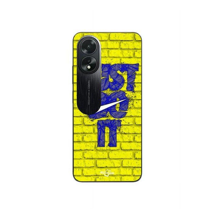 Coque de téléphone - MANIACASE - Oppo A58 - Logo Just Do It - Couleur Bleu - Souple en Silicone TPU