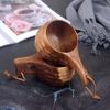 Camping Handy Cup Finnish Cup Rubber Wood Turtle Shell Acacia Wood Milk Cup Breakfast Cup Water Cup