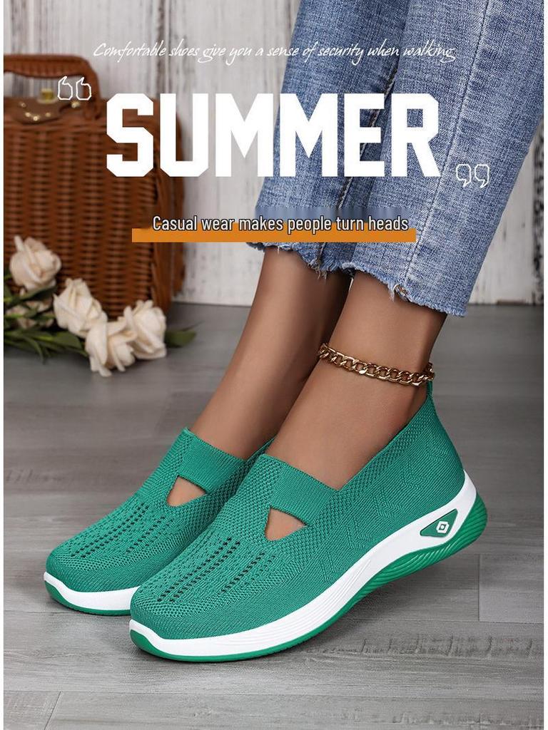 Women's Large-Size Breathable Mesh Shoes with Soft Soles for Comfort