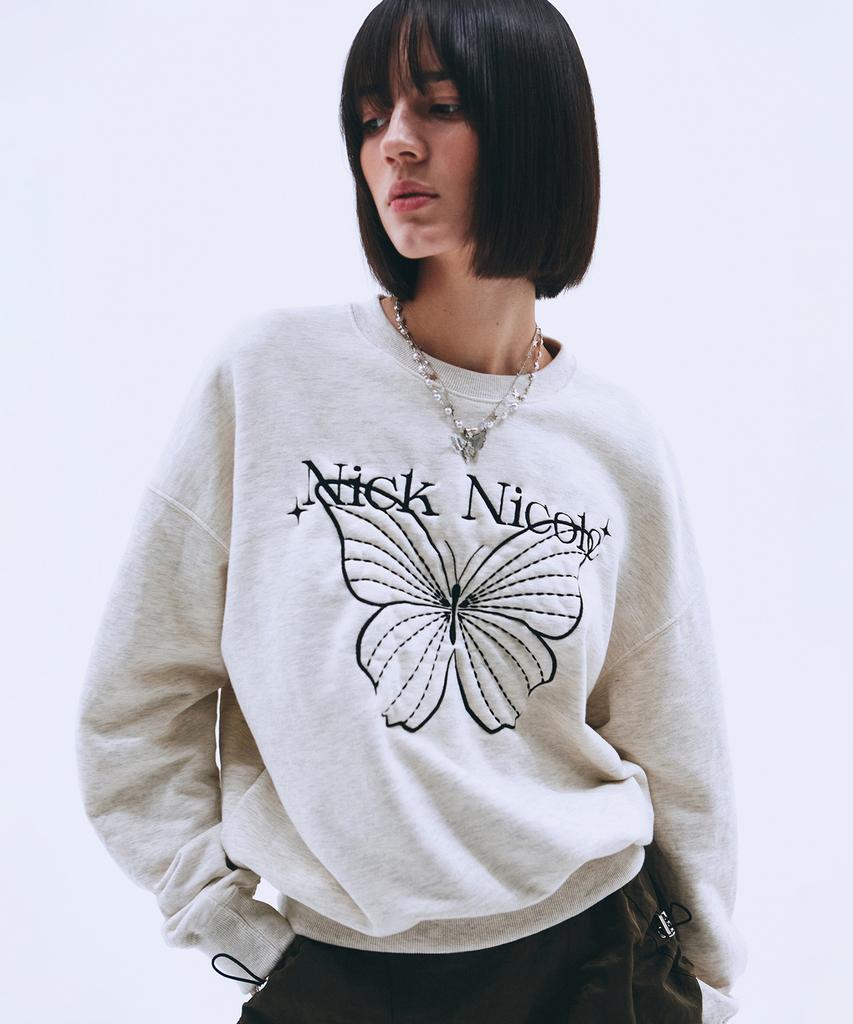 Nigaennikol Shine Butterfly Sweatshirt_Oatmeal