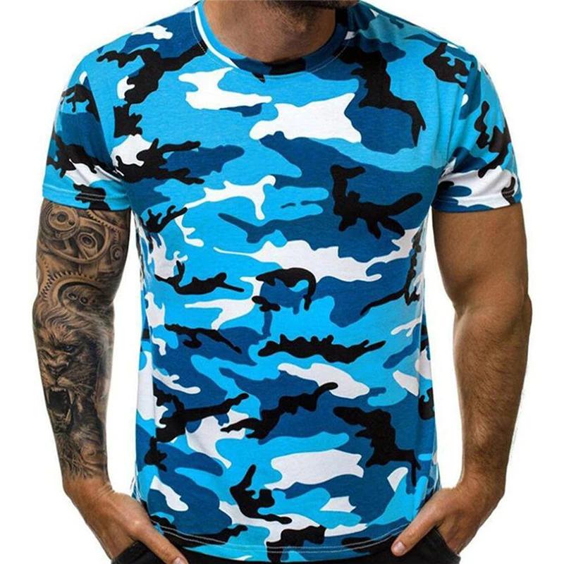 Camouflage 3D Printed Pattern T-Shirt Short Sleeve Men's Clothing For Summer T Shirts Comfortable Top Outdoor Sportwear