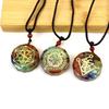 Colorful Stone Necklace Crystal Gravel Epoxy Craft Handmade Multilateral Geometric Pendant Making Yoga Pendant