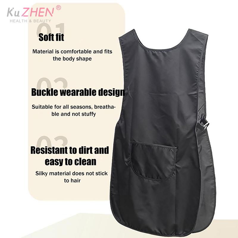 Double-sided Waterproof Black/Transparent Apron Barber Uniform Salon Hairstylist Apron Hairdresser Vest For Beauty Salon Nail