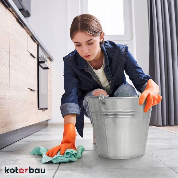 Seau à Cendre - Seau De Maçon - Acier Galvanisé - 5 L - Argent - pour le Jardinage - Résistant à la Rouille - Polyvalent KOTARBAU