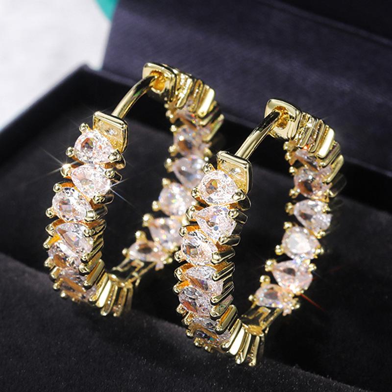 Luxury Gold Cubic Zirconia Earrings for Women - Wedding & Party Jewelry E6481