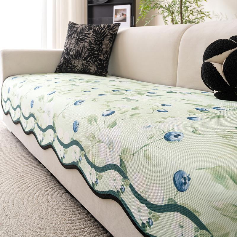 

Летняя специальная подушка для дивана необычной формы, новая подушка для сиденья из ледяного шелка в идиллическом стиле, фиксированная, нескользящая, прохладный чехол для дивана 70*70cm