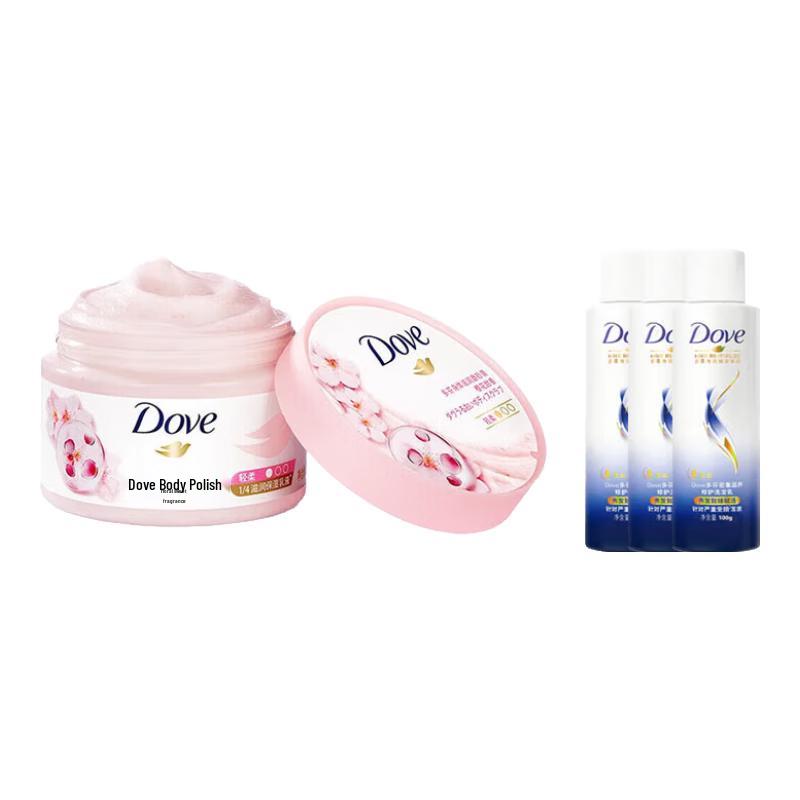 DOVE Cherry Blossom Exfoliating Scrub & Shampoo Set