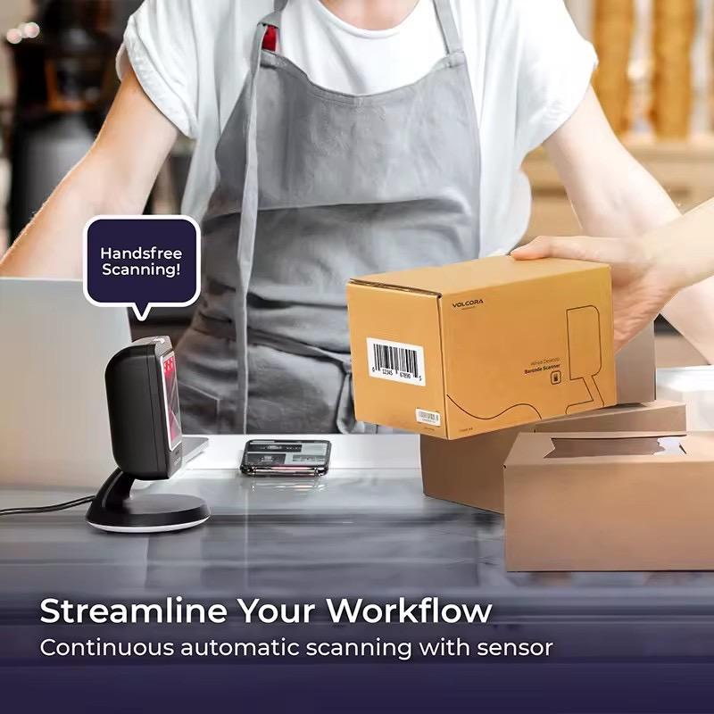 1D 2D Platform Scanner 2D Handfree Barcode 2D Scanner Desktop Barcode Reader Wired USB  Scanner QR Code PDF417 Code