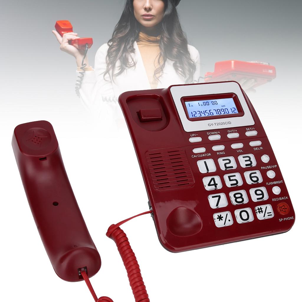 ABS GY T2020CID Wired Telephone with Speaker Caller ID Display Calculater