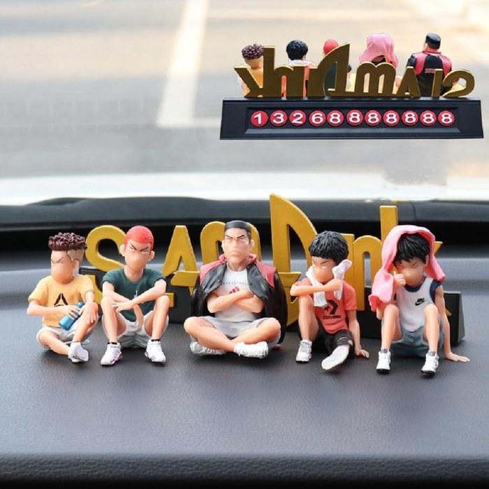 Slam Dunk Sakuragi Hanamichi, Miyagi Ryota, Rukawa Kaede 5-Piece Set. Car Accessories, Anime Characters. Multicolor, 8-Piece.