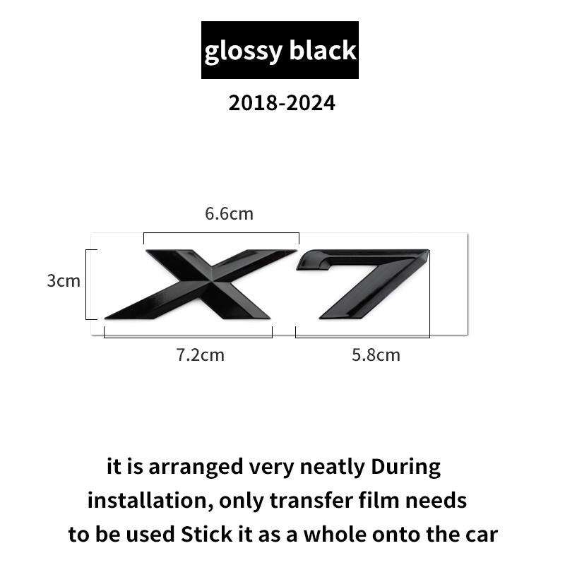 Suitable for BMW X1 X2 X3 X4 X5 X6 X7 F49 U12 F39 G08 G18 F15 F25 F26 G01 G02 G05 G06 G07  and Tail Letters Silver Black