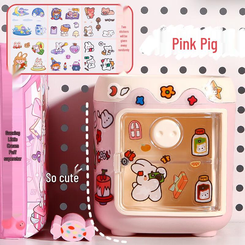 Multifunktionell Dubbellagers Piggy Pink Pennställ