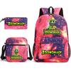Deformed Zoo School Bag Male and Female Students Three-piece Large Capacity Backpack