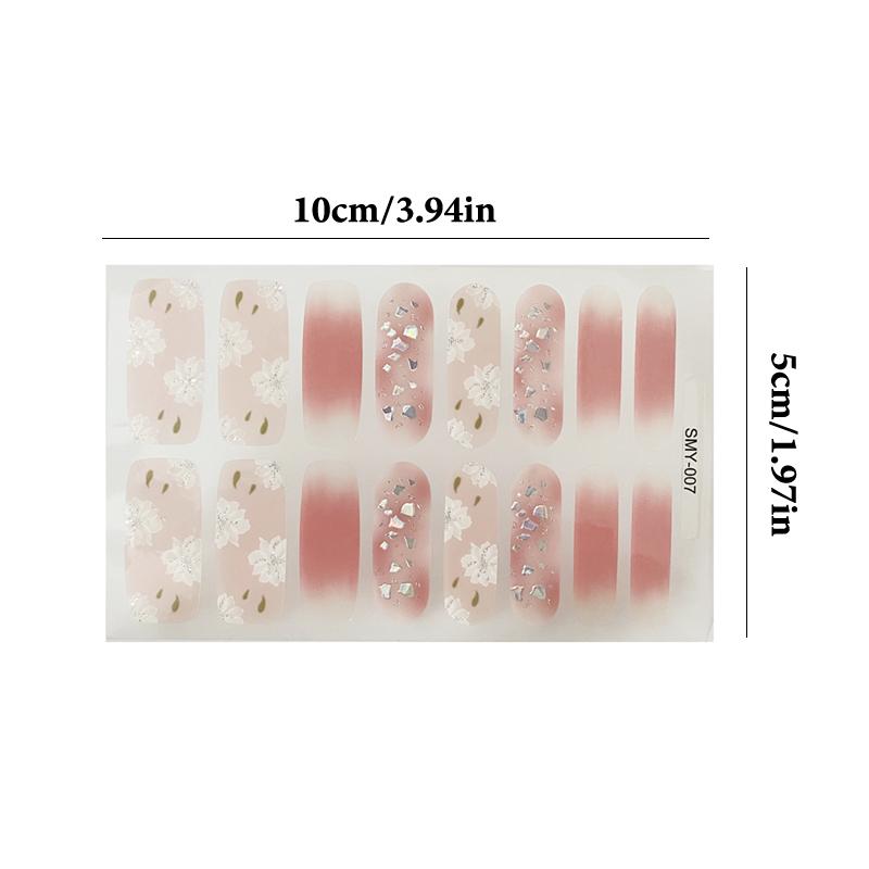 14 Nails Simple Waterproof Nail Wraps Full Cover Nail Stickers Firm And Not Easy To Fall Off Multi Color Nail Art For Women'S D